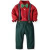 Toddler Dress Suit Baby Boys Clothes Sets Bowtie Shirts + Suspenders Pants 3pcs Gentleman Outfits Suits 6Month - 6Years (Red, 18-24M)
