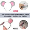 Berjena Mouse Ears Set, Rat Costume Set, Include Mouse Ears Headband Tail and Bowtie, Mouse Costume with Rat Ears for Halloween Costume Cosplay or Party Decoration