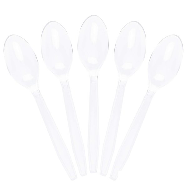 Plasticpro Clear Plastic Tea Spoons Disposable Cutlery Utensils 50 Count