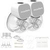 Mcadero M5 Electric Breast Pump - Wearable Hands-Free Pump with LED Display - 4 Modes & 12 Levels - Portable & Wireless - Soft Double-Sealed Flange - Smart Display - 2 Pack - Elegant Gray