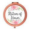 Andaz Press Compact Mirror Matron of Honor Wedding Gift, Rose Gold, Peach and Pink Roses, 1-Pack, Bachelorette Bridal Shower Wedding Party Gifts
