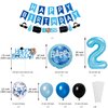APINWIN Blue Black Boss 2nd Birthday Party Decorations for Boy, Boss Theme Baby 2 Years Old Birthday Decorations, Boss Cake Topper, Boss Boy Two Years Old Birthday Party Favor Balloons