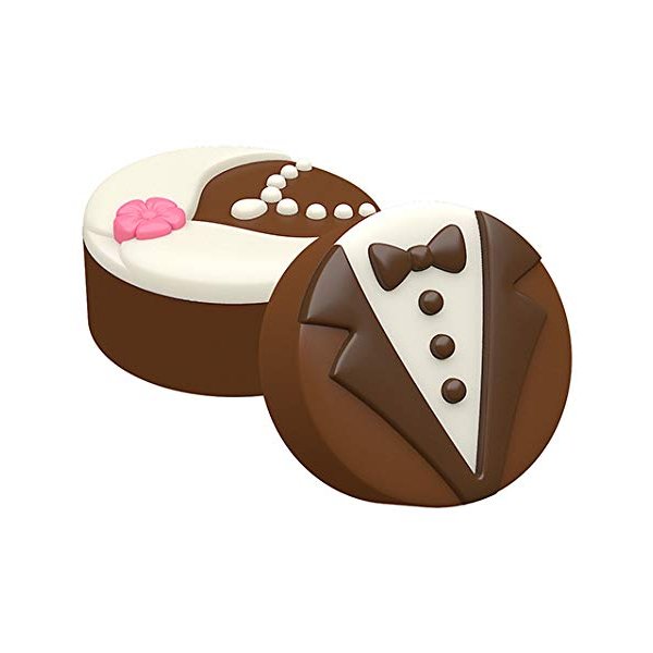 SpinningLeaf Bride & Groom Sandwich Cookie Chocolate Candy Mold