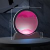 OLHKYN DIY Moving Sand Art Picture in Motion Kit,Round Glass 3D Deep Sea Landscape, Dynamic Sand Art Sandscapes, Relaxing Decor Craft Kit for Kids Adults(Pink,7inch)
