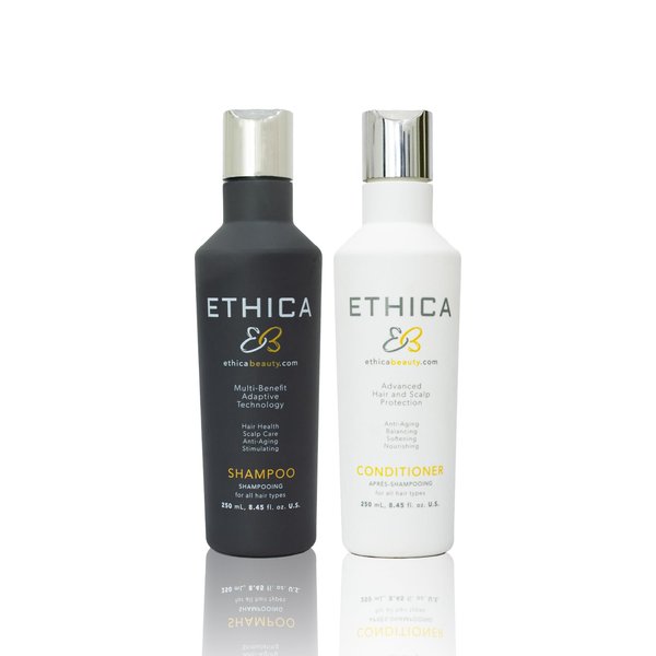 Ethica Hair Growth Shampoo and Conditioner Set - Cleanse and Hydrate for Healthy Hair and Scalp, Moisturizing Shampoo and Conditioner, High Performance Hair Care, 8.45 fl. Oz. / 250 mL