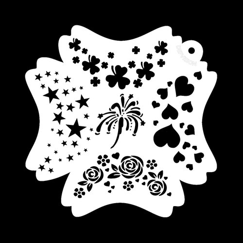 Depvision Reusable Face Paint Stencils for Body Art Painting Halloween Party Makeup Stencils (Joy)