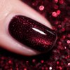 RARJSM Burgundy Cat Eye Gel Nail Polish Diamond Dark Black Red Cateye Velvet Glitter Gel Polish 15ml Single Bottle with Magnet Stick UV LED Curing Requires Soak Off for Home Salon Christmas Manicure