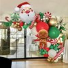 Christmas Balloon Garlands Arch Kit 161pcs with Red Green White Gold Balloons Candy Cane Swirl Gingerbread balloon Santa Claus Foil Balloons for Merry Xmas Friendsmas Party Decorations Party Supplies
