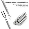 2 Pcs Cuticle Pusher Cutter and Remover, Professional Double Ended Stainless Steel Dual Head Cuticle Pusher Tool Nail Care Polish Remover Cuticle Trimmer, Durable Manicure and Pedicure Tool (Silver)