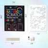 Mocoosy 3 Pack Scratch Art Paper Notebooks - Rainbow Magic Scratch Off Paper Set for Kids Arts Crafts, Black Scratch Note Pad for Writing 3-12 Year Old Girls Boys Party Favor Game Project Kit