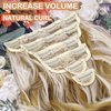ELIO Clip in Hair Extensions, 20 Inch 6PCS Synthetic Long Thick Wavy Hair Clip Ins Extensions Double Weft Hairpieces Full Head For Women Extension 240g(8.47oz) (Golden Brown Mix Bleach Blonde)