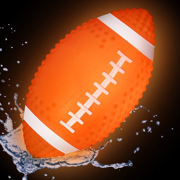 Hiboom Glow in The Dark Football, 9.25 Inches Light up Waterproof Football, Swimming Pool Diving Toys for Under Water Game, Outdoor Footballs for Beach Games and Water Sports Pool Part (Orange)