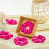 Tigeen 24 Pcs Scrunchies Bulk Cotton Scrunchies Solid Color Hair Ties Hair Elastic Ponytail Holder for Women Girls Kids Hair Accessories (Hot Pink)