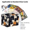 HEAKIERG Cats Card Deck Box Organizer, 100+ Sleeved Cards Deck Case For Trading Cards, Leather Magnetic Closure Commander Deck Box Holds Magnetic Card Storage Box Fits for MTG TCG CCG