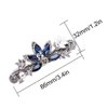 Kicosy Barrettes for Women 3 Pack Vintage Shining Rhinestone Hair Barrettes Metal Flower Butterfly French Clip Faux Crystal Hair clip Spring Hair Barrette,Black and Navy (Pattern-A(3PCS))
