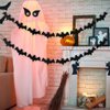 Black Glitter Bat Garland Halloween Bats Garland Banner, Bat Halloween Banner Bat Halloween Decorations for Halloween Home Mantle Haunted Mansion Decorations
