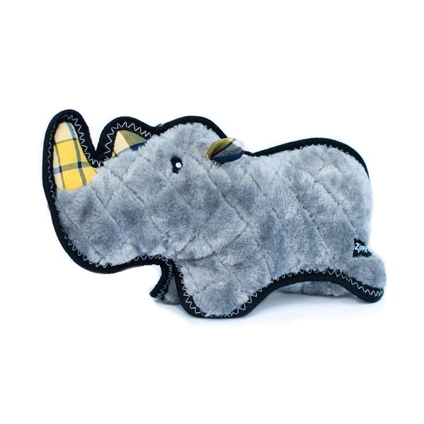 Zippy Paws - Z-Stitch Grunterz Durable Stuffed Squeaky Dog Toy - Ronny the Rhino