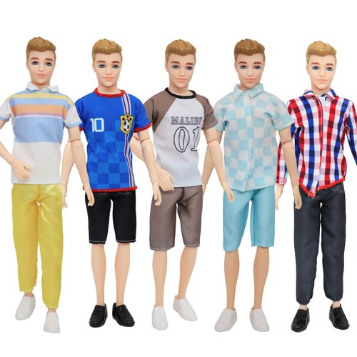 5 Sets Fashion Casual Wear Doll Clothes Pants Outfits for 12 Inches Boy Dolls Clothes Accessories (Sports)