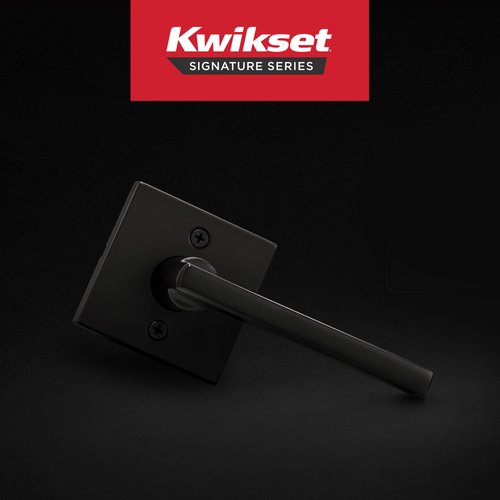 Kwikset Halifax Dummy Door Handle, Single Sided Lever for Closets, French Double Doors, and Pantry, Matte Black Non-Turning Reversible Interior Push/Pull Lever, with Microban Protection