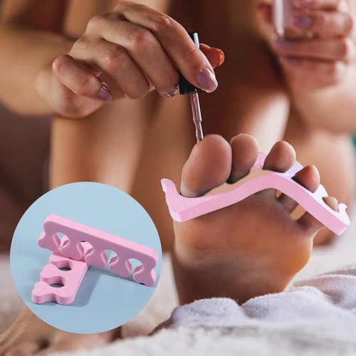 100PCS Toe Separators - Soft Foam Toe Cushions - Pedicure Toe Separators - Perfect for Nail Polish, Pedicure, Bunion Relief and Hammer Toe(pink, 100pcs)
