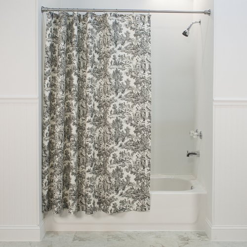Victoria Park Toile Bathroom Shower Curtain, Black