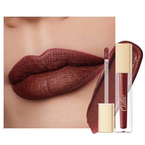 Oulac Matte Liquid Brown Lipstick for Women, Long Lasting Lipstick Waterproof Lip Stain, No Transfer, Creamy High Pigmented Formula with Rose Oil, Vegan & Cruelty-Free,Brown M03