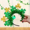 Coridy St. Patrick's Day Headbands Big Shamrock Hairbands Green Clover Headpiece Glitter Sequins Festive Parade Costume Party Hair Accessories for Women Girls