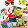 10 Pieces Transportation Birthday Party Decoration for Boys Car Balloons Ice Cream Cart School Bus Fire Truck Train Police Bulldozer Pickup Truck Truck Oval Balloons Foil Balloons