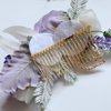 Abbie Home Flower Hair Comb - Floral Boho Comb with Rose Berry Handmade Bridal Crown Wedding Floral Headpiece (Lavender)