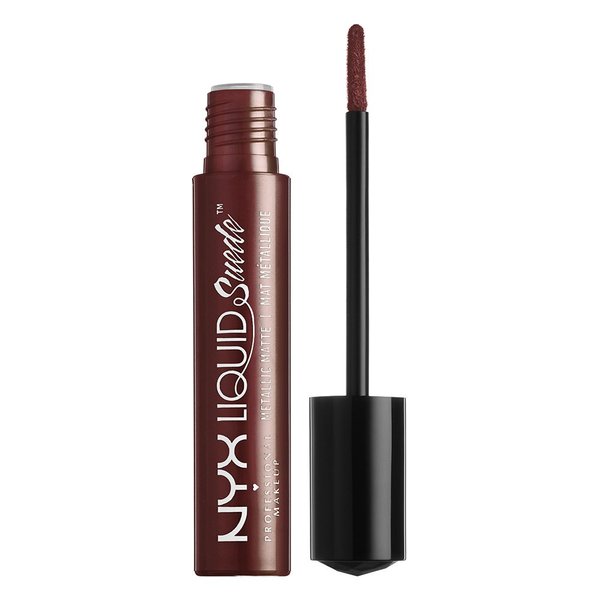 NYX PROFESSIONAL MAKEUP Liquid Suede Metallic Matte Lipstick - Neat Nude (Dirty Grey Plum)
