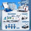 Police Car Command Center Police Truck, Police Mobile Car Building Toy, Motorcycle, Police Cop Patrol, 4 Minifigures Compatible with Lego City Police Transporter Truck, Ideal Gift 6-12 Kids, 510pcs