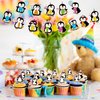 Yaomiao 133 Pcs Penguin Birthday Party Decorations Include Happy Birthday Penguin Banner Penguin Balloons Cake Topper Tablecloth Paper Plates Cups Cutlery for Winter Birthday Baby Shower Party (Cute)