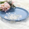 YBSHIN Flower Bride Wedding Hair Comb Silver Rhinestone Hair Pieces Leaf Bridal Hair Accessories for Women and Girls (Style 5)
