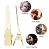 Single Prong Pins,100pcs 4.5cm Single Prong Clips Gold Curl Pins Duckbill Section Clips for Hair Extensions Styling Crafting