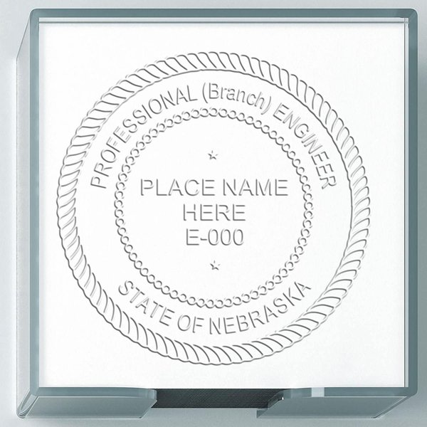 Professional Engineer Seal for Nebraska, Grey Soft Seal, 1-1/2 Seal Reach, State Board Approved, Soft Grip for Comfort, Portable and Easy to Use