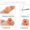 Gold Glue Rings for Eyelash Extension,300PCS Smart Eyelash Glue Rings,Disposable Eyelash Glue Holder flower Glue Cups Rings, Round Lash Rings Lash Glue Holder False Eyelashes Lash Extension Supplies