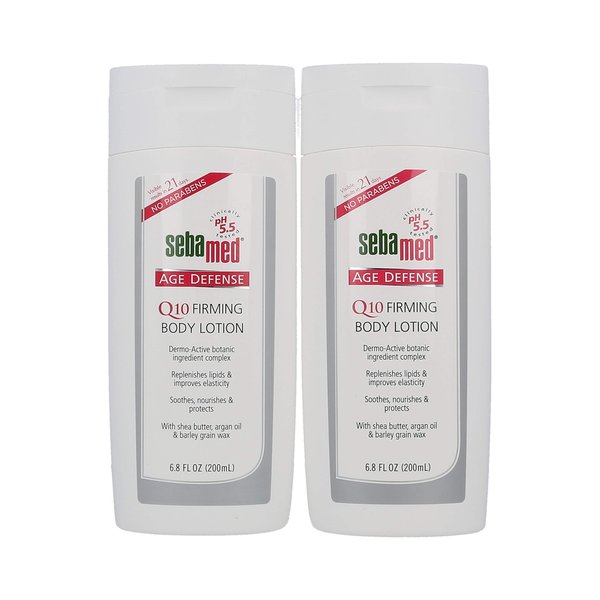 Set of 2 Sebamed Age Defense Q10 Firming Body Lotion Anti-Aging Moisturizer With Shea butter and Argan Oil 6.8 Fluid Ounces (200 Milliliters) Value Pack