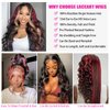 200% Density Glueless Wig Black Red Blonde Wig red and blonde highlight wig human hair Body Wave Lace Front Wigs Human Hair 13X6 Lace Front Human Hair Wigs Pre Plucked with Baby Hair 18INCH