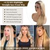 13x4 Ombre Lace Front Wigs Human Hair for Women Ash Brown to Blonde Highlights HD Straight Lace Frontal Wigs Human Hair 18 Inch 150% Density Pre Plucked Bleached Knots Glueless Wig #8T18/60