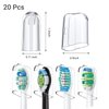 20 Pcs Reusable Toothbrush Covers Compatible with Philips Sonicare Electric Toothbrush Heads for Healthy Brushing and Storage in Home and Travel,Toothbrush Caps for Rectangular Toothbrush Heads