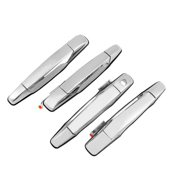 4Pcs Exterior Chrome Door Handle Front Rear Driver & Passenger Side | for 2007-2014 Chevy Silverado Suburban Tahoe Avalanche, GMC Sierra Yukon, Cadillac Escalade | Replaces# 22738721, 22738722