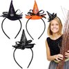 TEEVBVBV 3 Pieces Halloween Headbands-Halloween Witch Hat Spider Web Witch Headband for Woman Halloween Party Witch Costume Cosplay Trick or Treat Hair Accessories