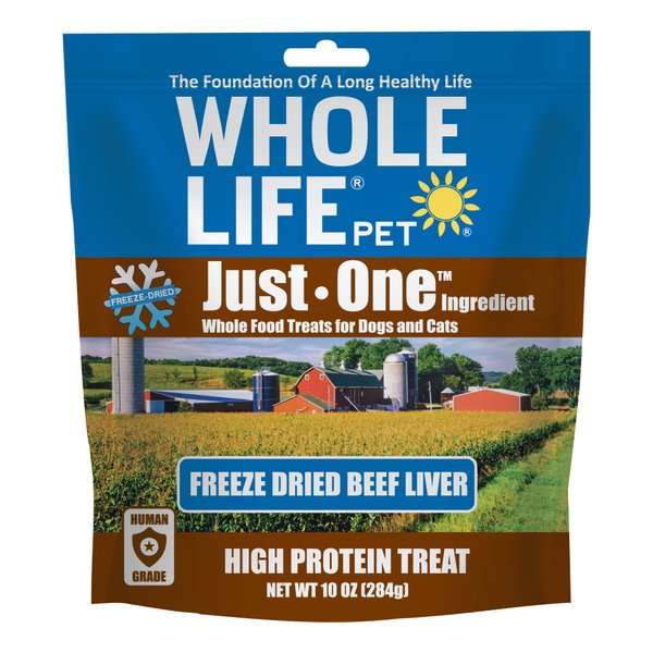 Whole Life Pet Just One Beef Liver Dog Treats - Human Grade, Freeze Dried, One Ingredient - Training Or Reward, Grain Free, Made in The USA