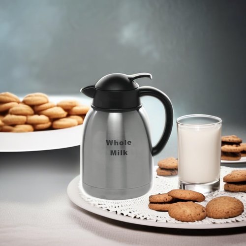 HUBERT Coffee Cream Carafe with Whole Milk Imprint, 1.5 Liter
