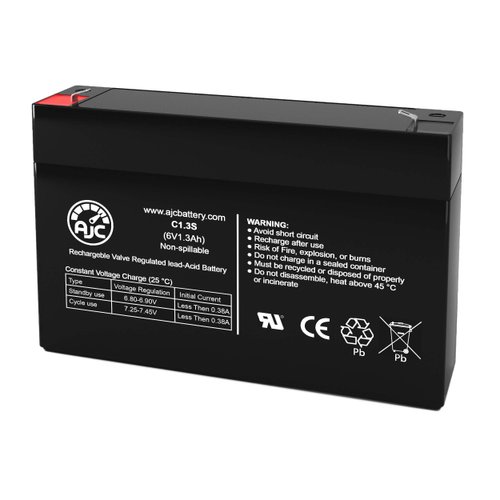 AJC Battery Compatible with GE 600-1054-95R Simon XT 6V 1.3Ah Emergency Light Battery