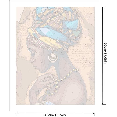 YSCOLOR DIY Paint by Numbers for Adults African Woman Portrait Acrylic Oil Paint by Number Kit for Kids Beginner on Canvas Art Crafts for Home Wall Decoration 16X20inch