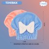 Tihebax 2Pcs Microfiber Hair Wrap Hair Drying Cap Hair Plopping Cap Towel Curly Hair Drying Towel Wrap for Women (Blue and Pink)