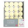 HYOOLA Premium Ivory Floating Candles 1.75 Inch - 3 Hour - 20 Pack - European Made