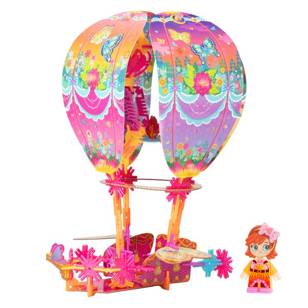 PINXIES Butterfly Hot Air Balloon | Build-Your-Own Magical Adventure Play Set, Kids 3D Puzzle Toy - STEM Girl Toys Ages 6-7 and Up (135+ Pieces)
