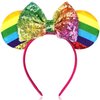 Xepeelo Pride Day Headbands Rainbow Hairband Mouse Ears Bow Hair Hoop Design Gay Pride Hair Band Festive Costume Decoration for Adults Pride Equality Parades and Celebrations